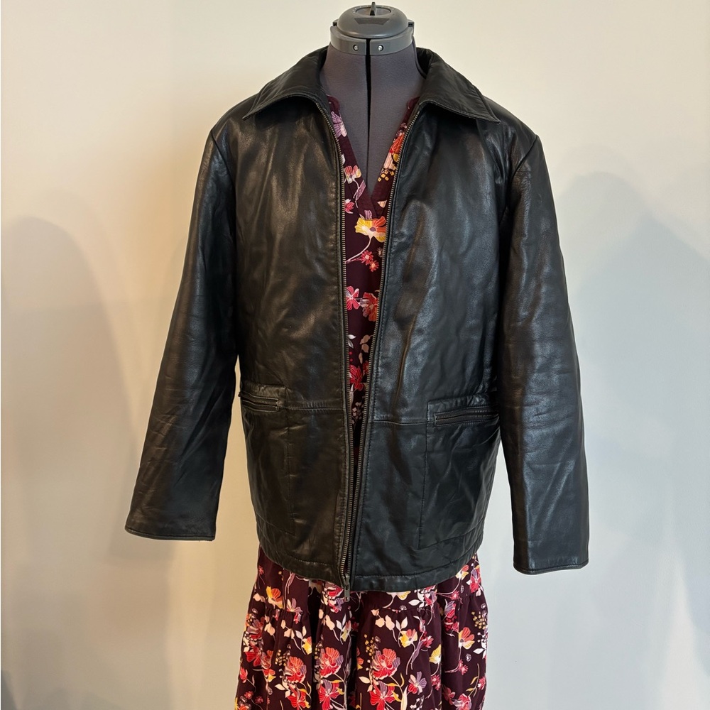 Vintage women’s mid length Leather Jacket